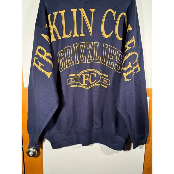 Vintage Franklin College Grizzlies Indiana AOP Spell Out Crewneck Sweater XL USA - Picture 3 of 12